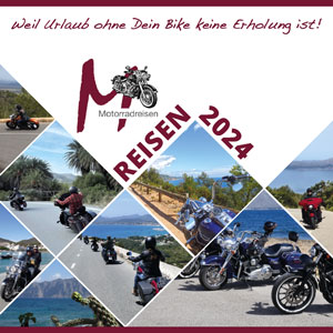 Alle Reiseangebote für 2023 als Broschüre von M-Motorradreisen